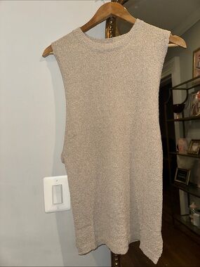 Anthropologie Brand : Self Contrast Sleeveless Knit Tank Top - Beige